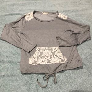 Gray Lace Sweater